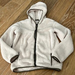 Hanna Andersson kids cream Sherpa unisex jacket hoodie zip up soft cozy 12